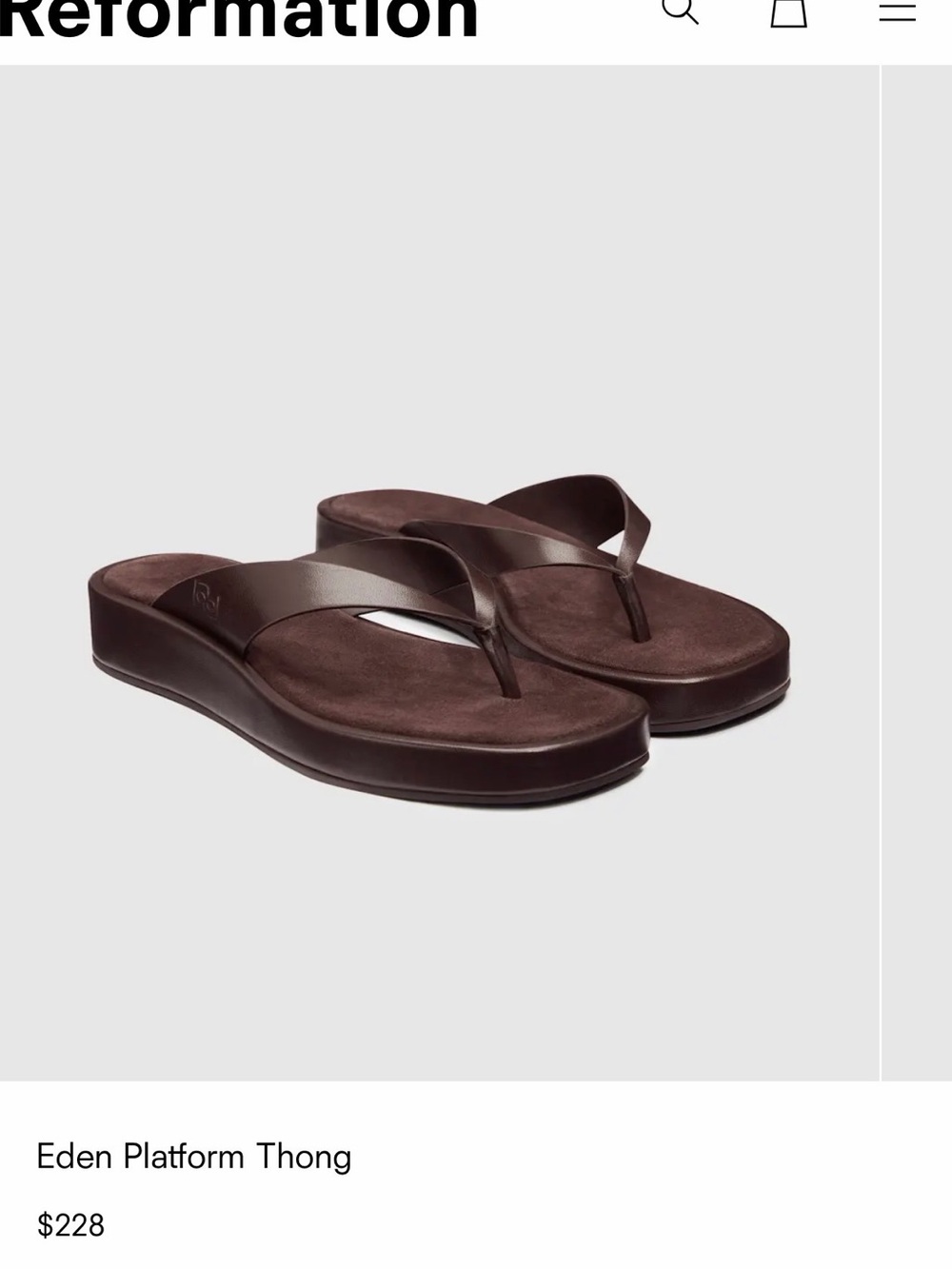 Reformation Eden Platform Thong Sandals in Dark Brown 7
